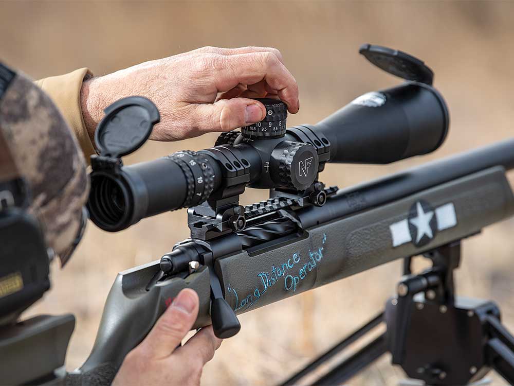 nightforce 7-35 ATACR rifle scope on long range rifle