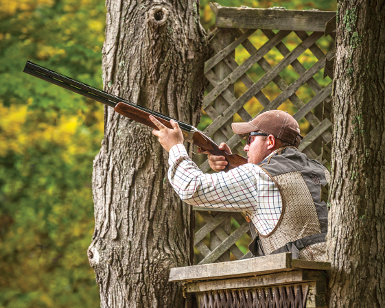 shotgun practice at a sporting clays station in Hudson New York