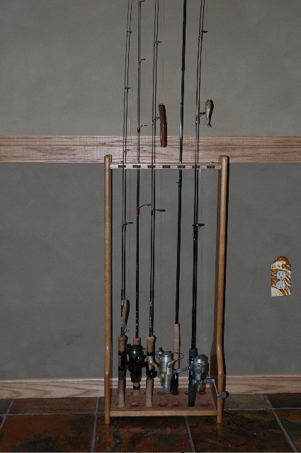 FLY ROD & REEL STORAGE CABINET - Choose your Saltwater Fish Species & Stain