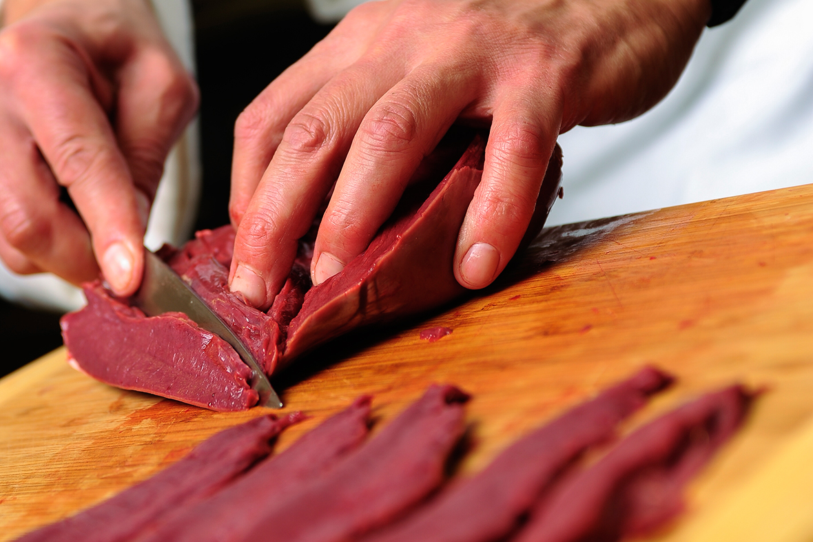 cutting deer heart