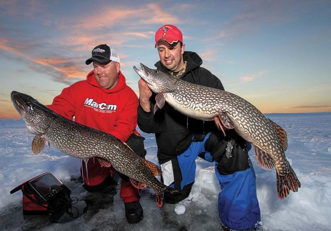 bryan sathre and sabin rasmus pike fishing