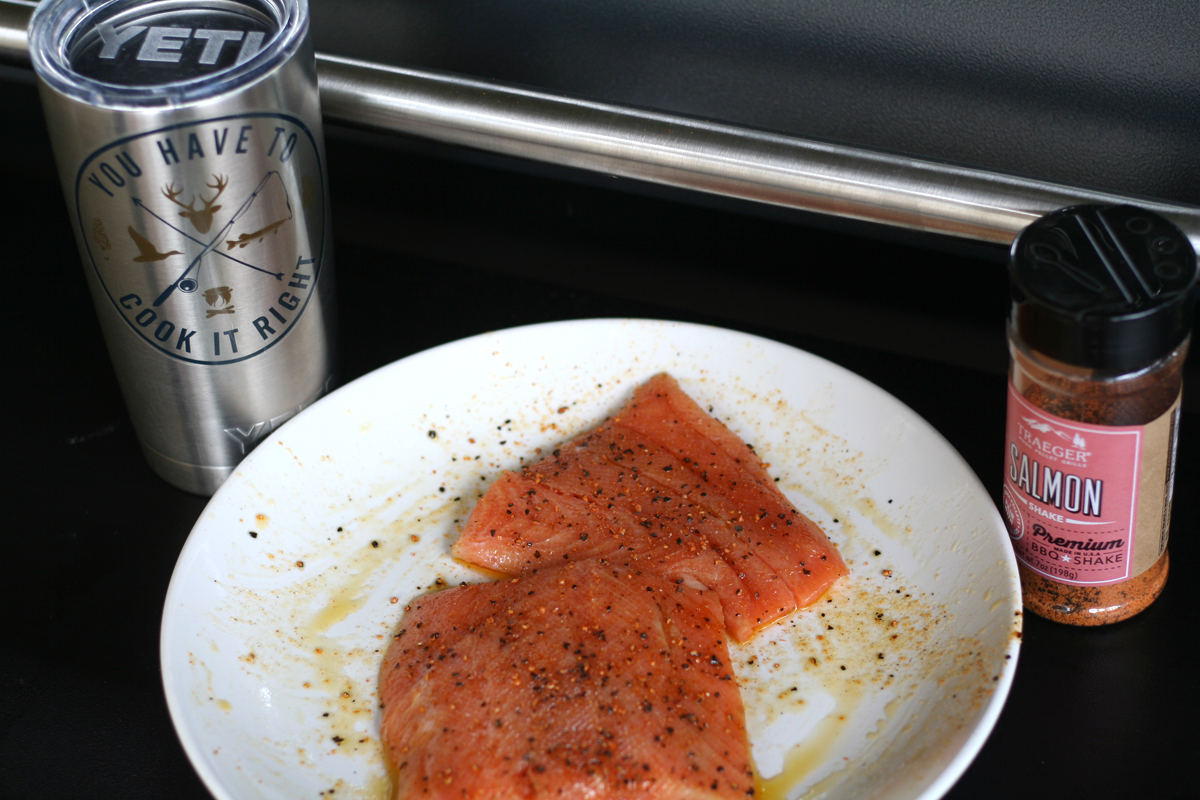 seasoned salmon fillets