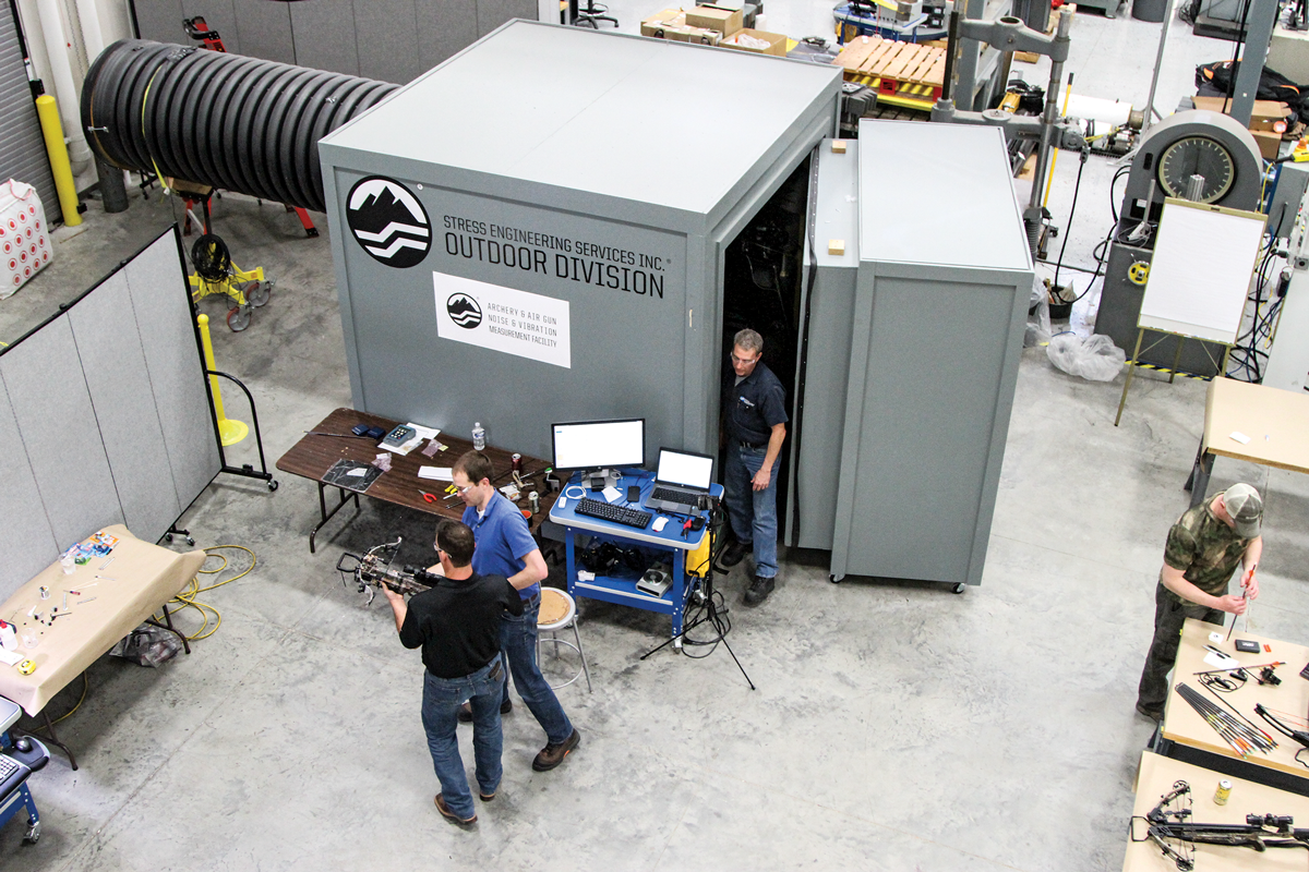 anechoic chamber for testing archery equipment