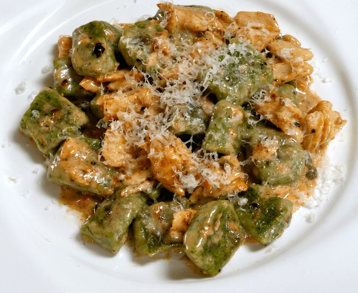 nettle gnocchi and smoked trout