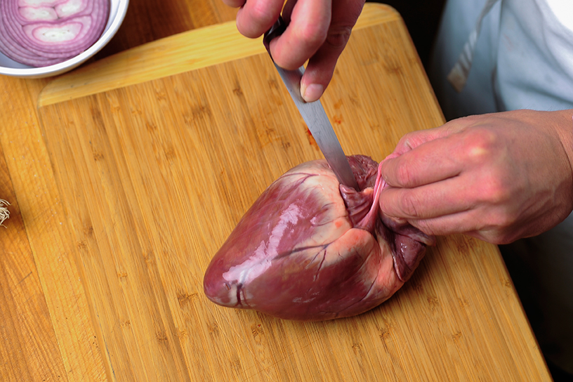 Cutting deer heart