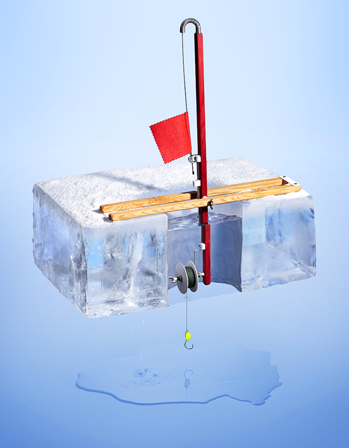 Ice Fishing Basics : Setting Up Traditional Ice Fishing Tip Up