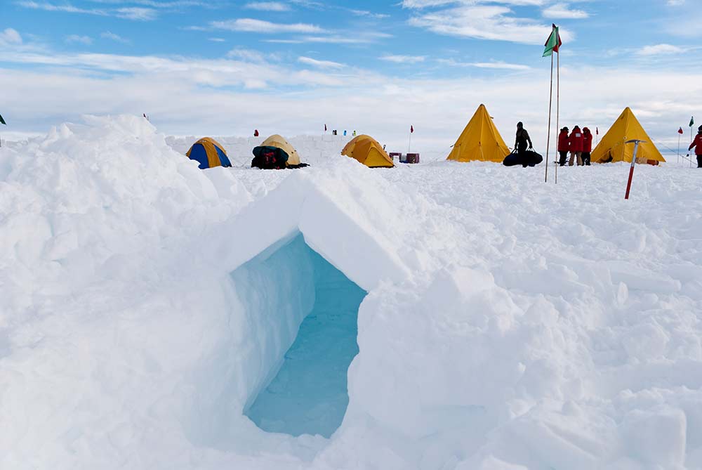 trench in the snow for survival