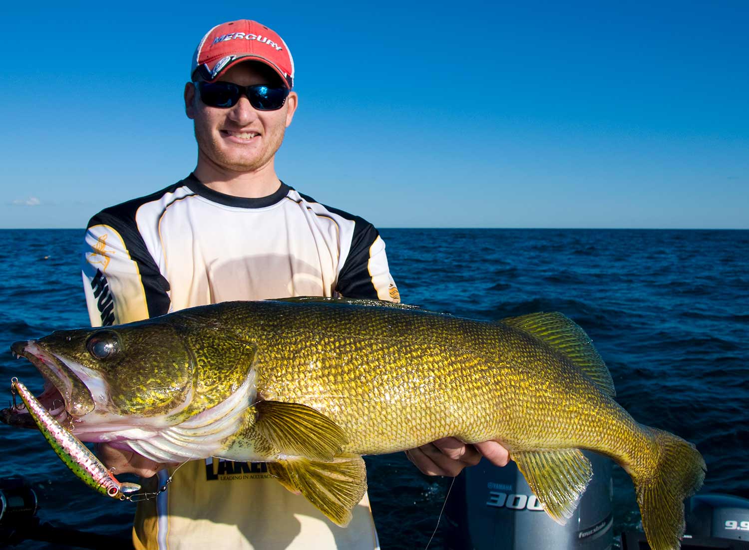 Ross Robertson with a giant Lake Erie walleye.