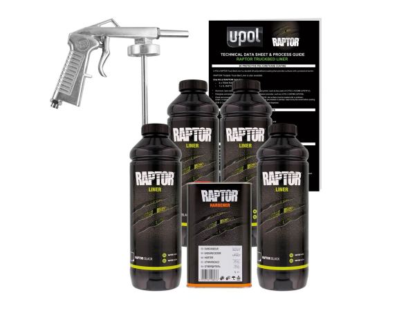  U-Pol Raptor Black Urethane Spray-On Truck Bed Liner Kit
