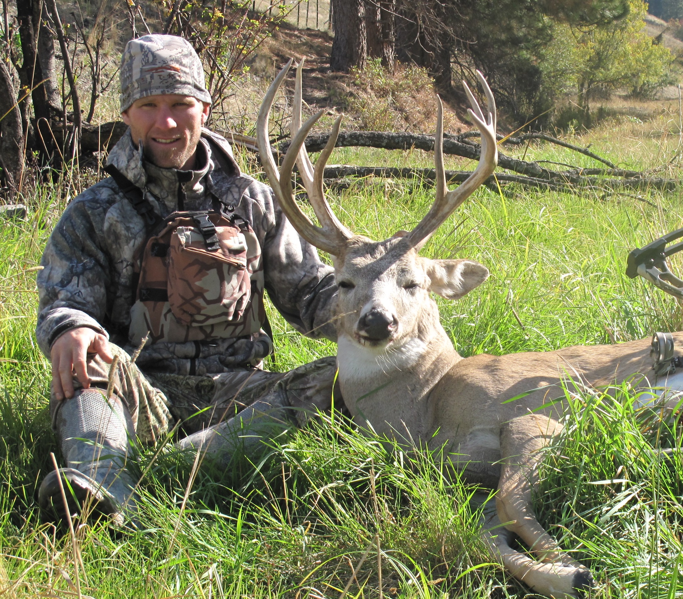 whitetail with hunter in Montana