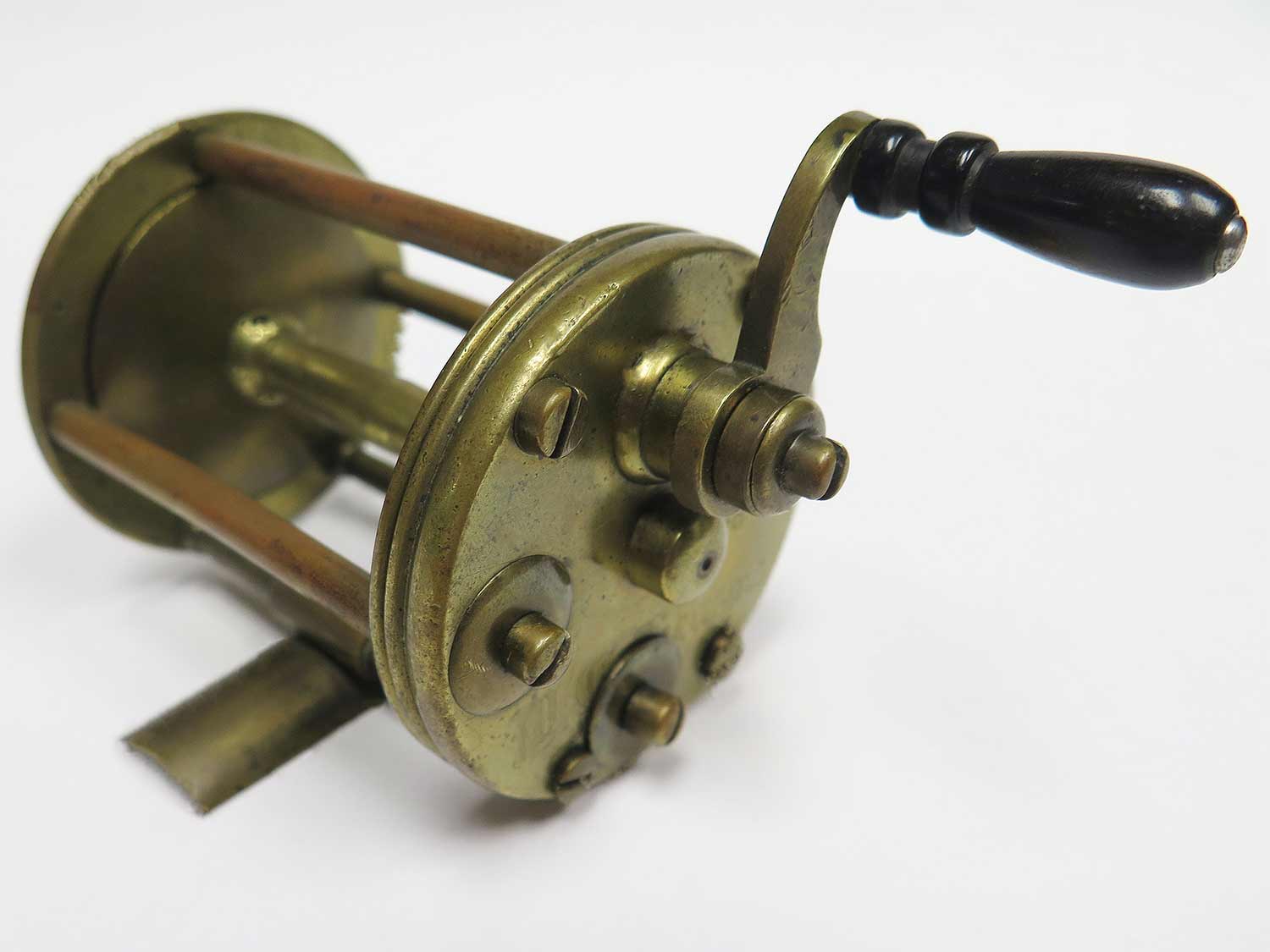 1900s Victorian Antique Mounted Fishing Reel, English, Brass