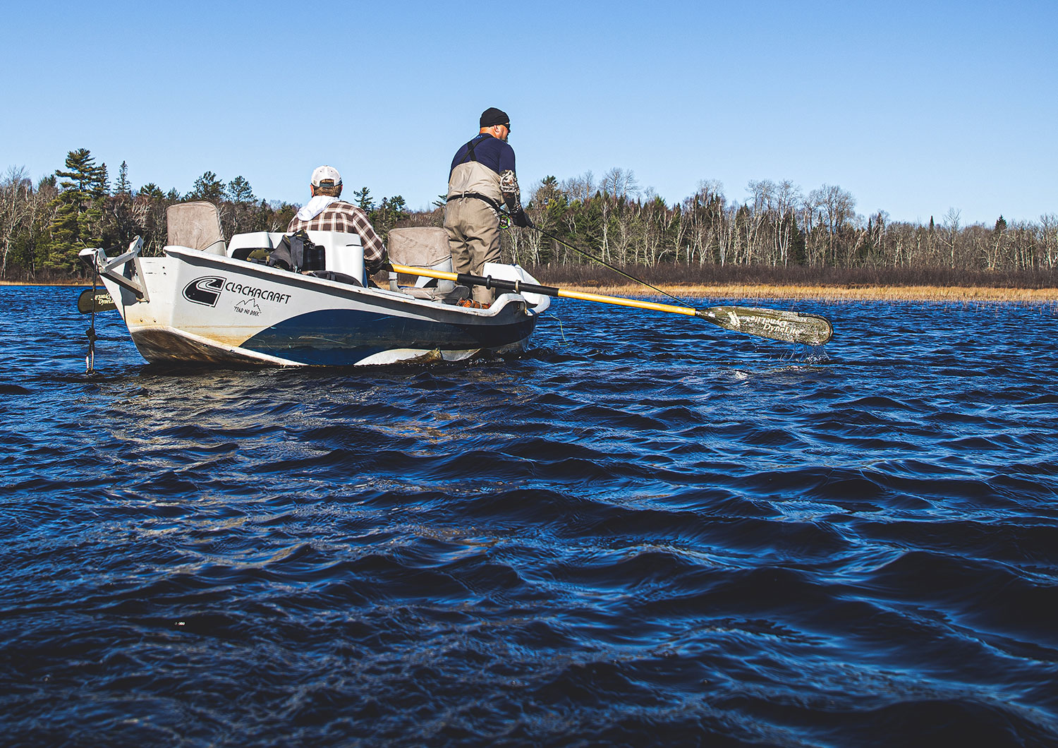 Anglers on a fishing boat.