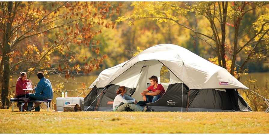 people in a tent