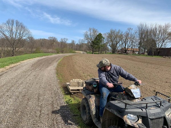 A man tilling a field