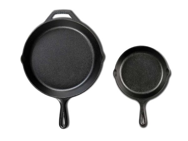  Lodge Seasoned Cast Iron Cookware Set. 2 Piece Skillet Set. (10.25 inches and 6.5 inches)