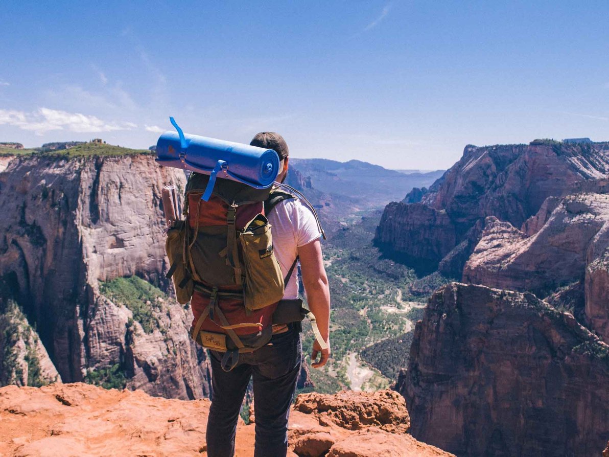 Man standing on cliff