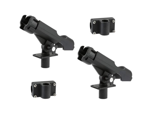  Hiumi Adjustable Black Fishing Rod Holder for Boat Kayak Swivel Side Mount Kits Tackle