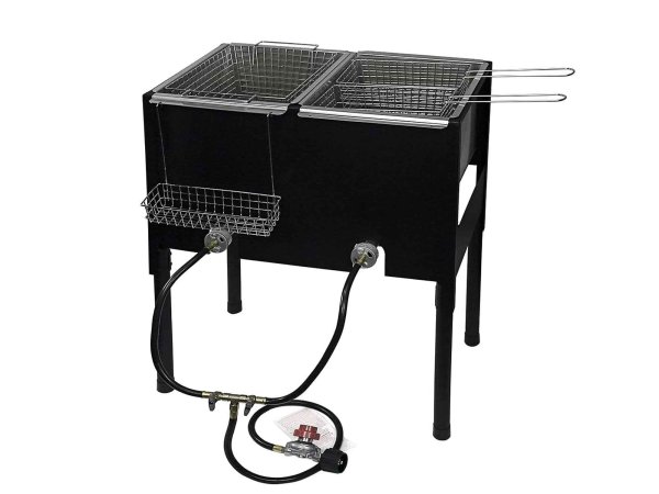  Barton High-Pressure Freestanding Triple Basket Deep Fryer Dual Burner Propane Fish Cooker Fry Basket Fryer