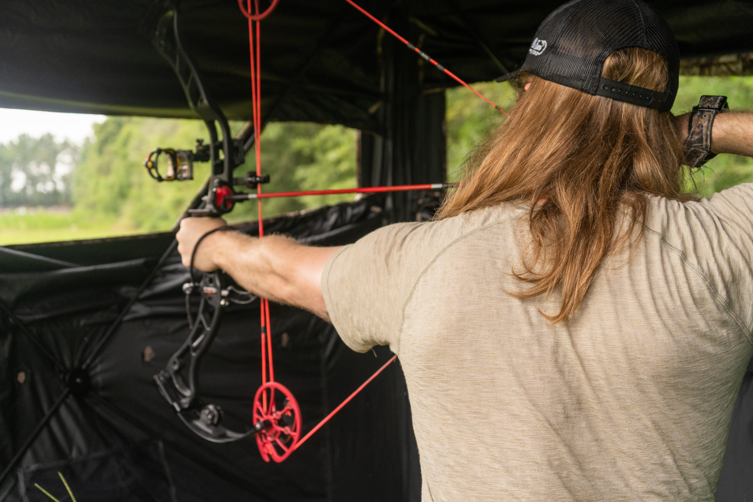 The author shoots from one of the best hunting blinds