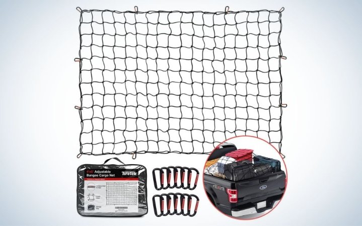  Net mesh with 12 metal carabiners truck bed extender