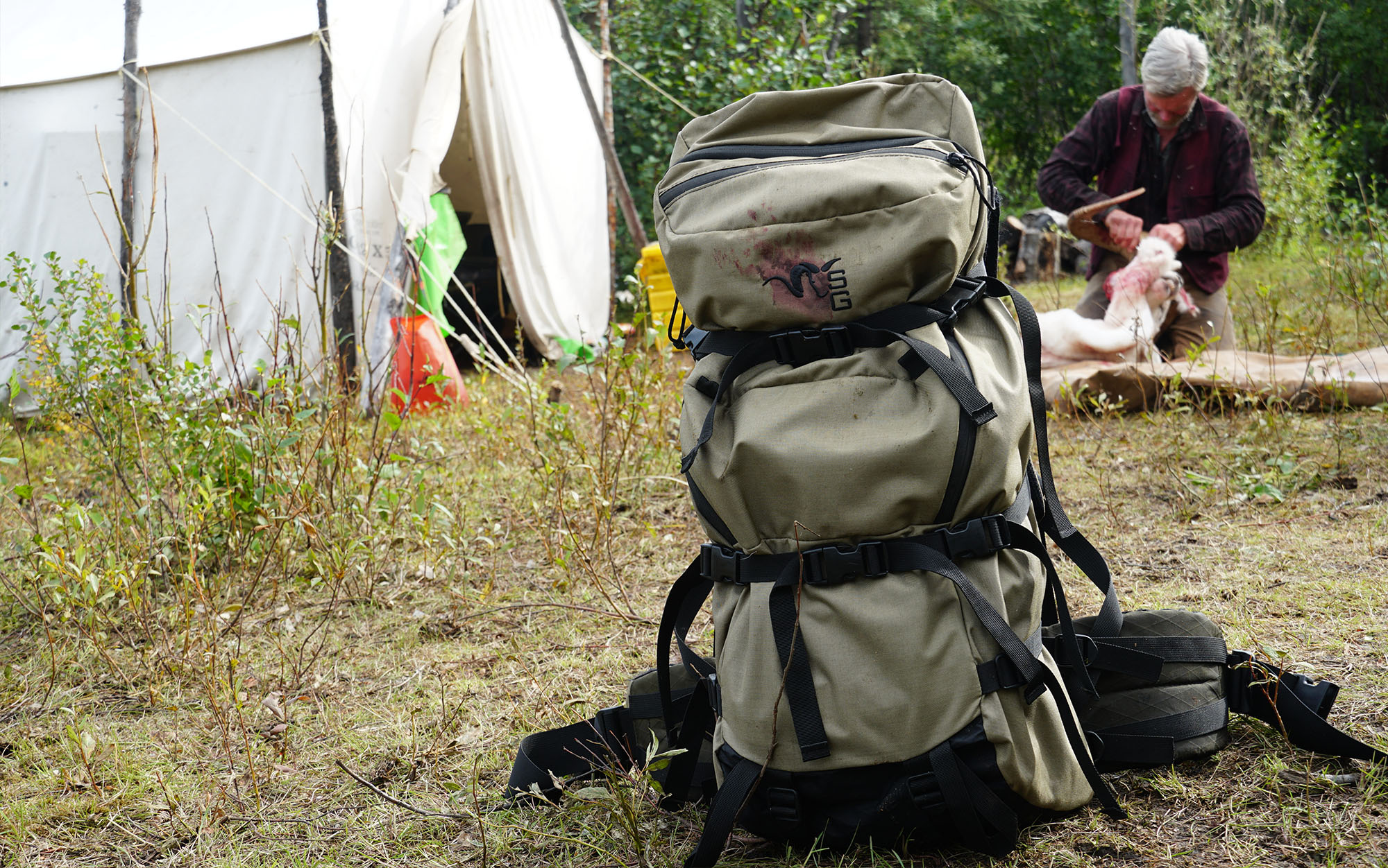 The Stone Glacier Evo sits at hunt camp.