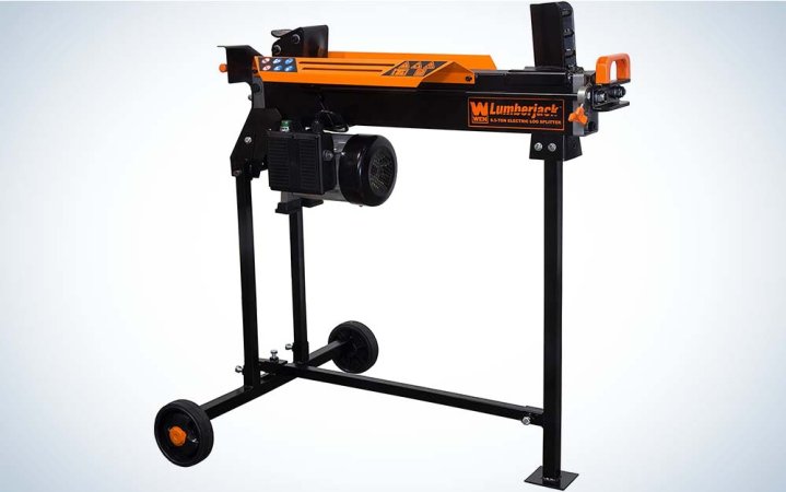  A black and orange log splitter