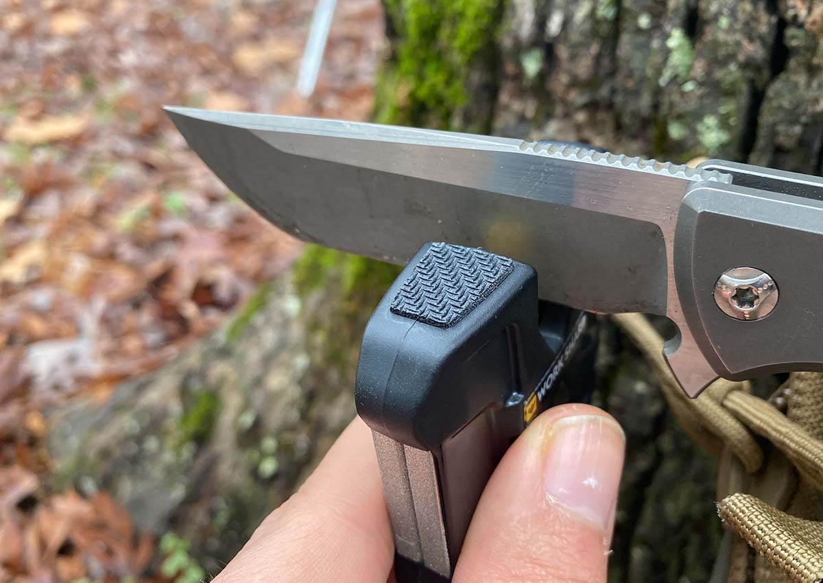 Pivot knife sharpener