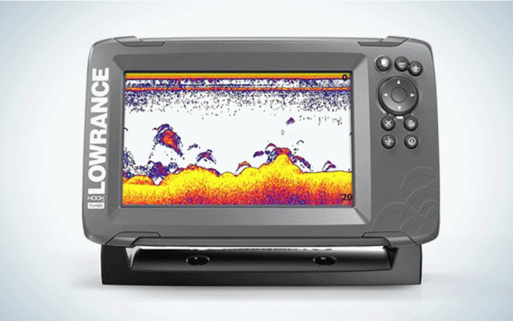 A grey fishfinder