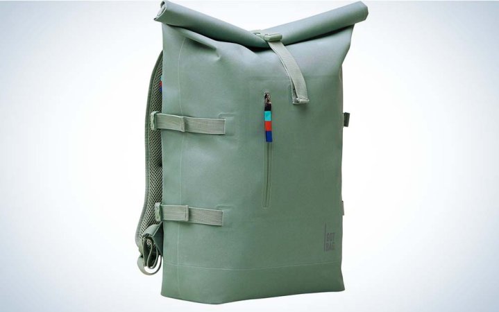  A light green backpack