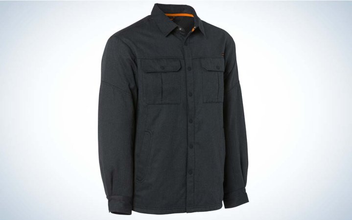  black button up insulated fishing shirt