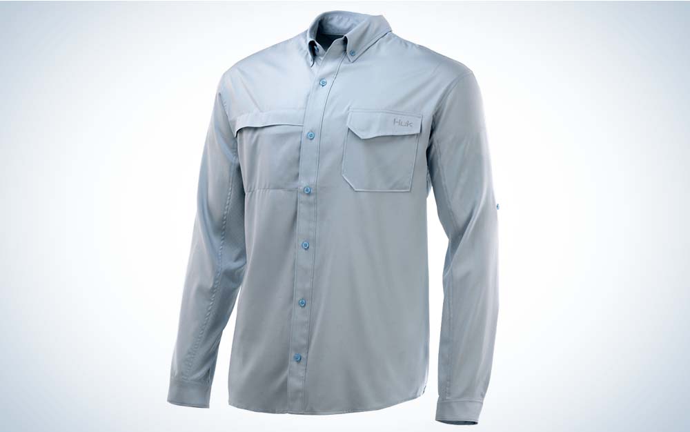 Natural Gear Men's Size L Blue Vented Fishing Shirt Long Sleeve Lightweight
