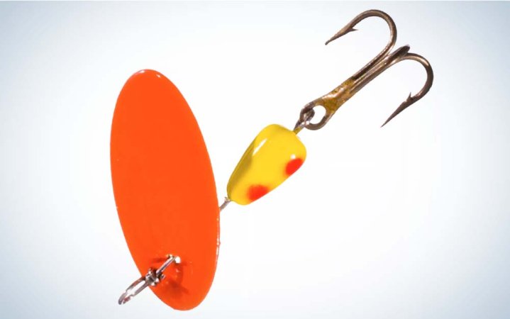  An orange best trout lure