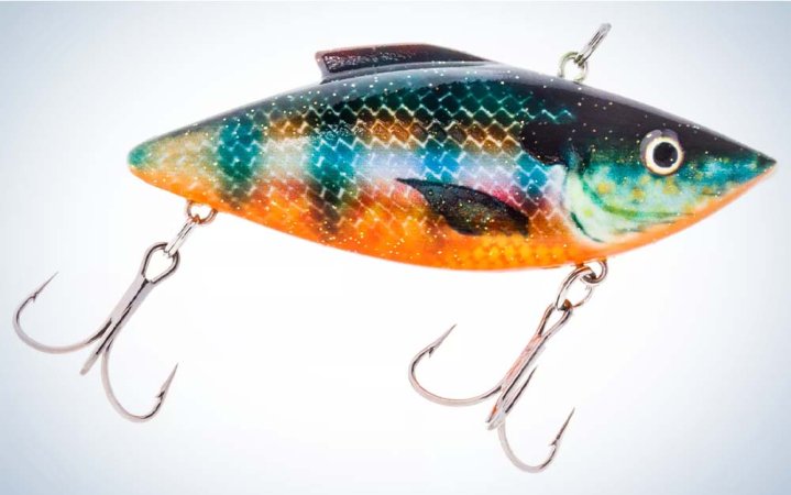  A blue and orange best lipless crankbait