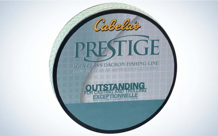  A blue and white package of the best ice fishing line