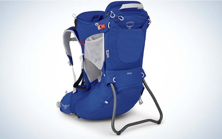  A blue best baby carrier for hiking