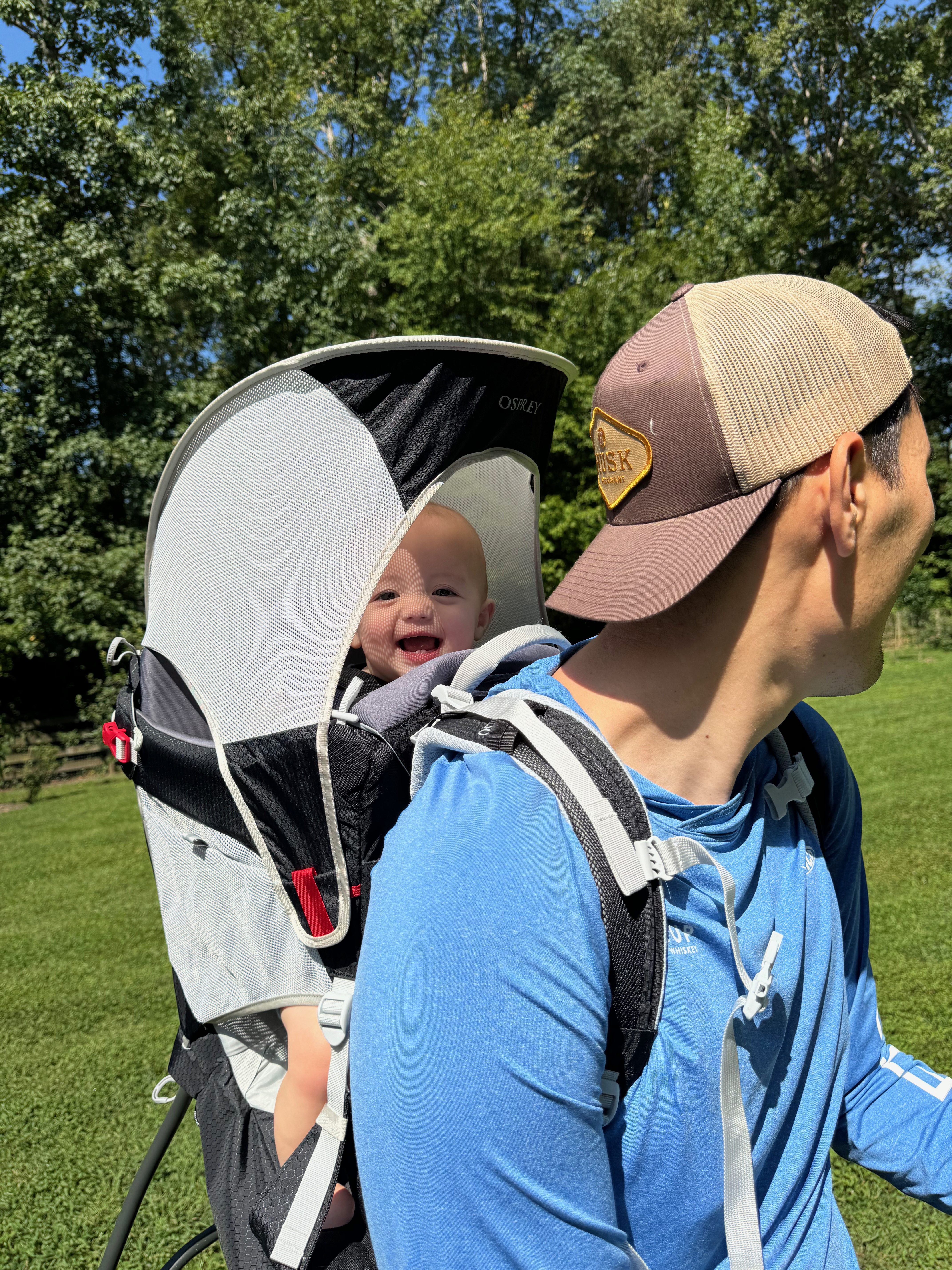 The Osprey Poco Sun Shade is a great feature