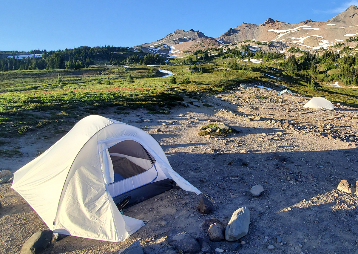 tents in an alpine setting