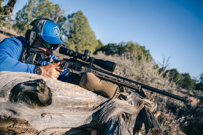 The author running the Seekins HIT Rifle through a shooting drill.