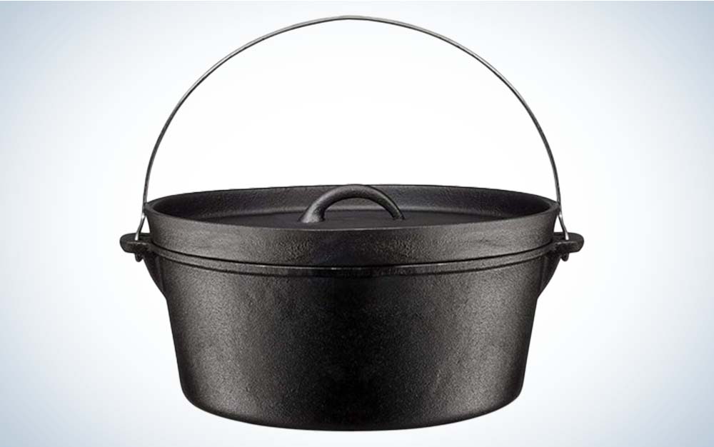 Bruntmor 10 Quarts Black Pre-Seasoned Cauldron Cast Iron Pot