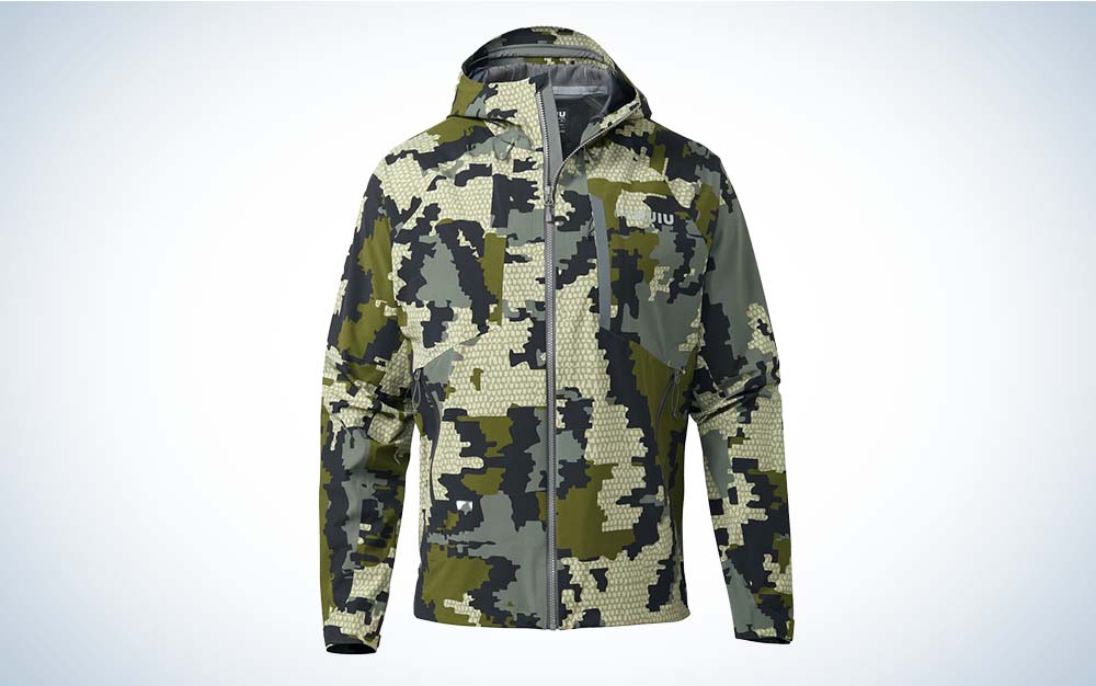 Men's 9 Pockets Waterproof Rain Jacket Army Green Camo Lightweight  Breathable Outdoor Jacket for Fishing Sailing Hiking