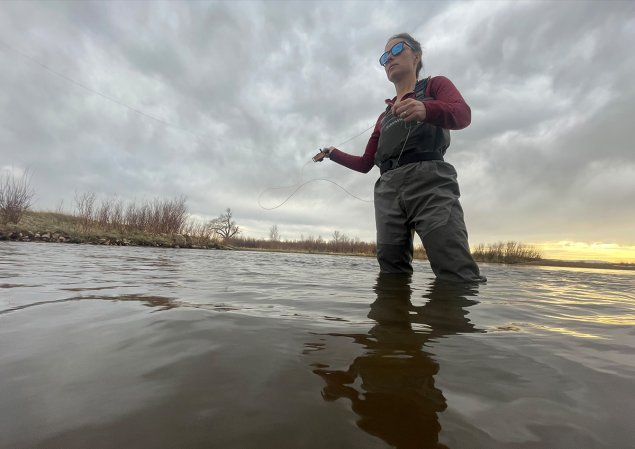 The best wader for women is the Simms G3.