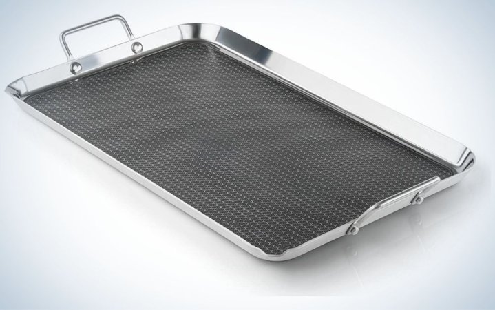  GSI Outdoors Gourmet Griddle is the best non-stick.