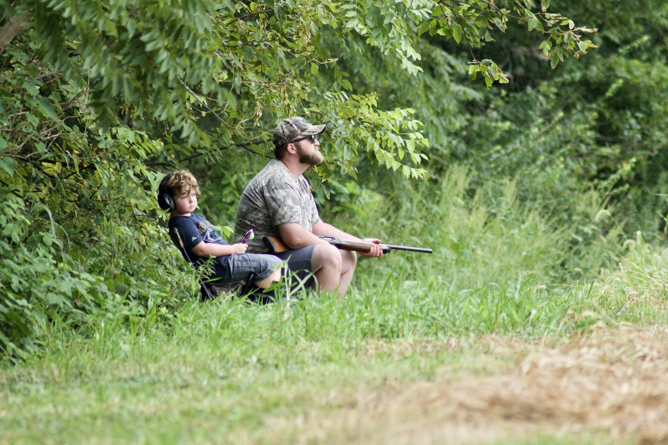 Take and easy shot by sitting near staging trees.