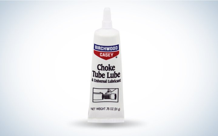  Birchwood Casey makes choke tube lube.