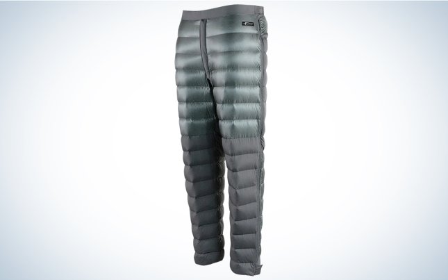 The Stone Glacier Grumman Down Pant are the best puffer pants for hunting.