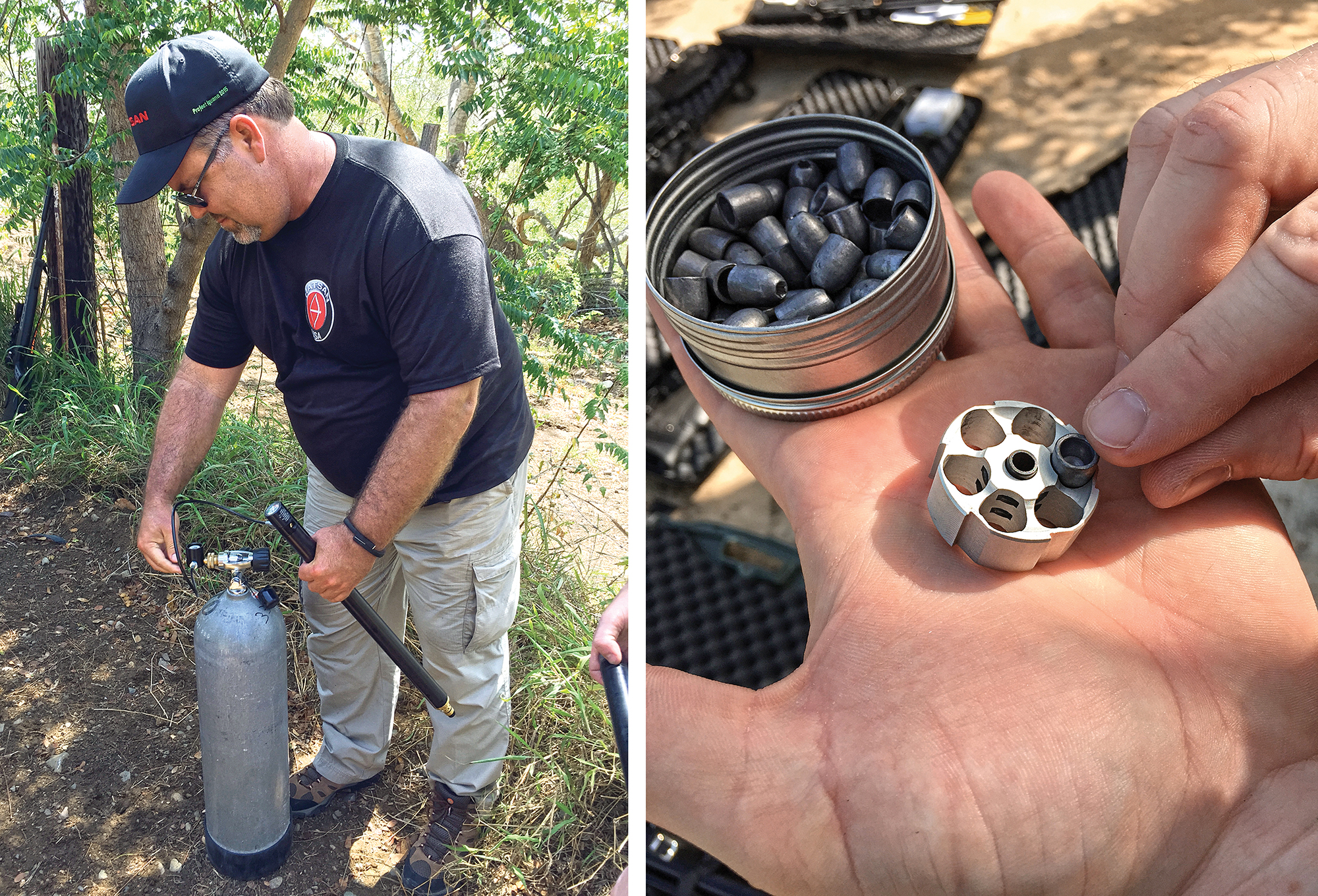 Air rifle reloading.