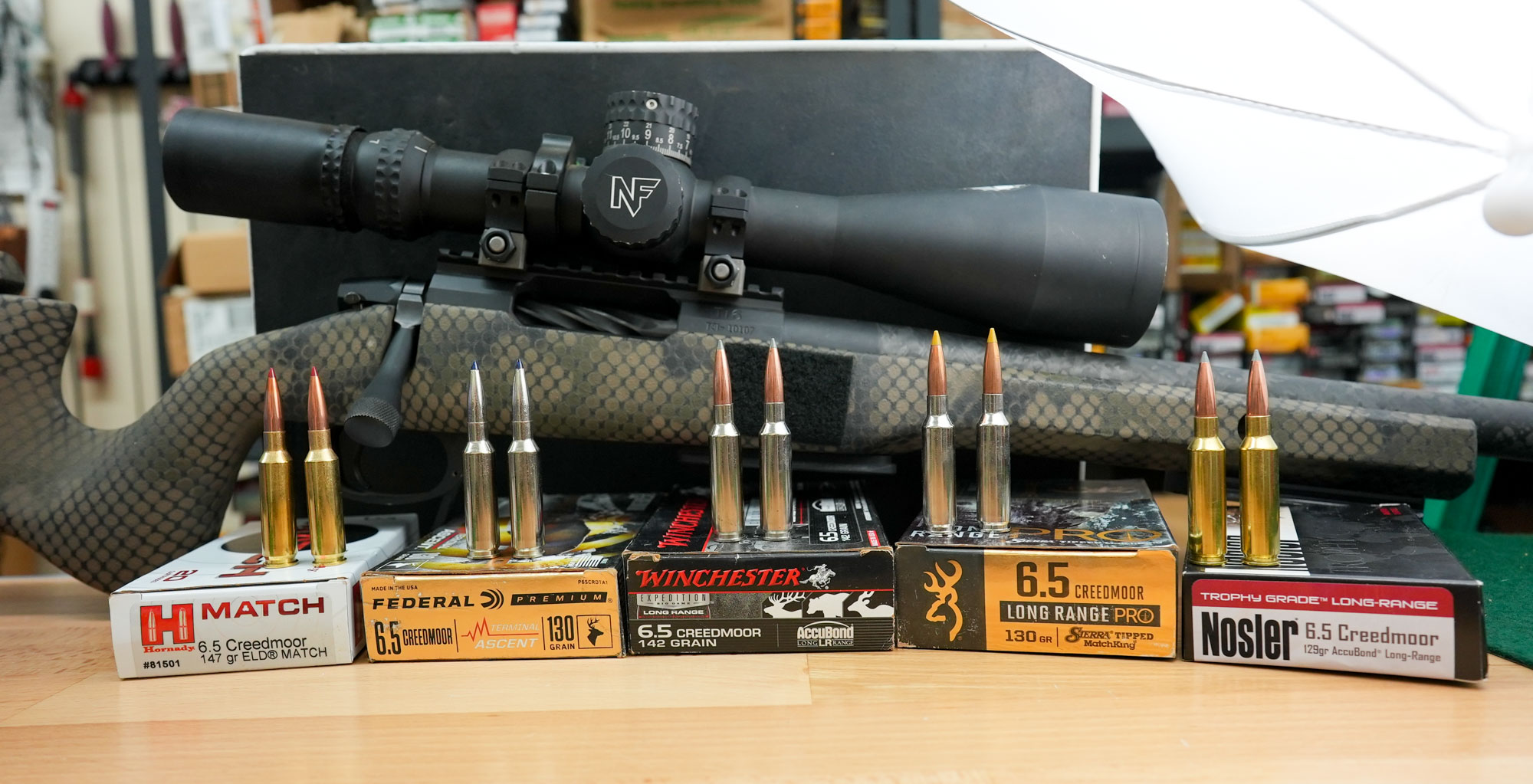 6.5 Creedmoor rounds on bench