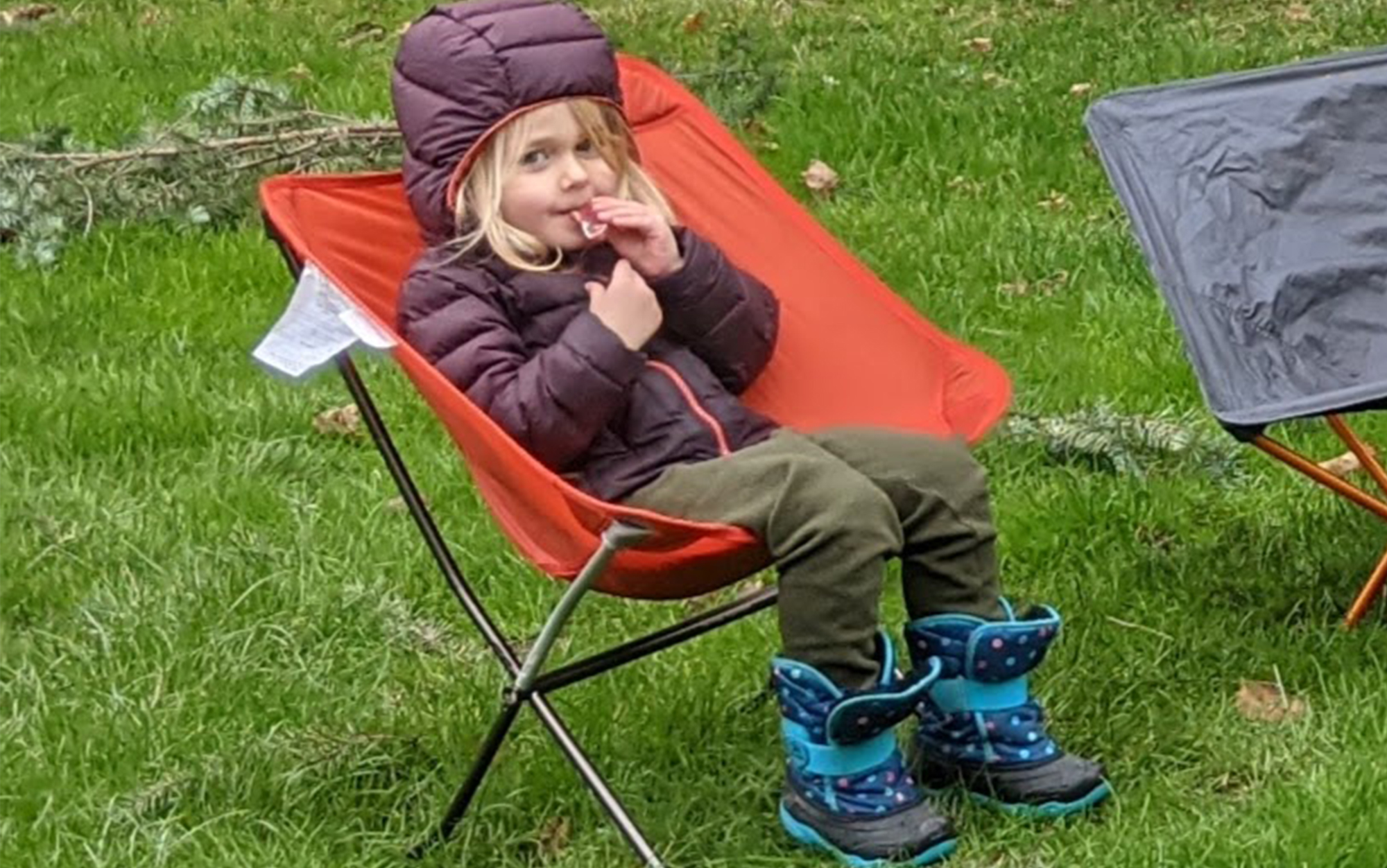 While all backpacking chairs are somewhat child-sized, the Big Agnes Skyline UL was also actually good for children.