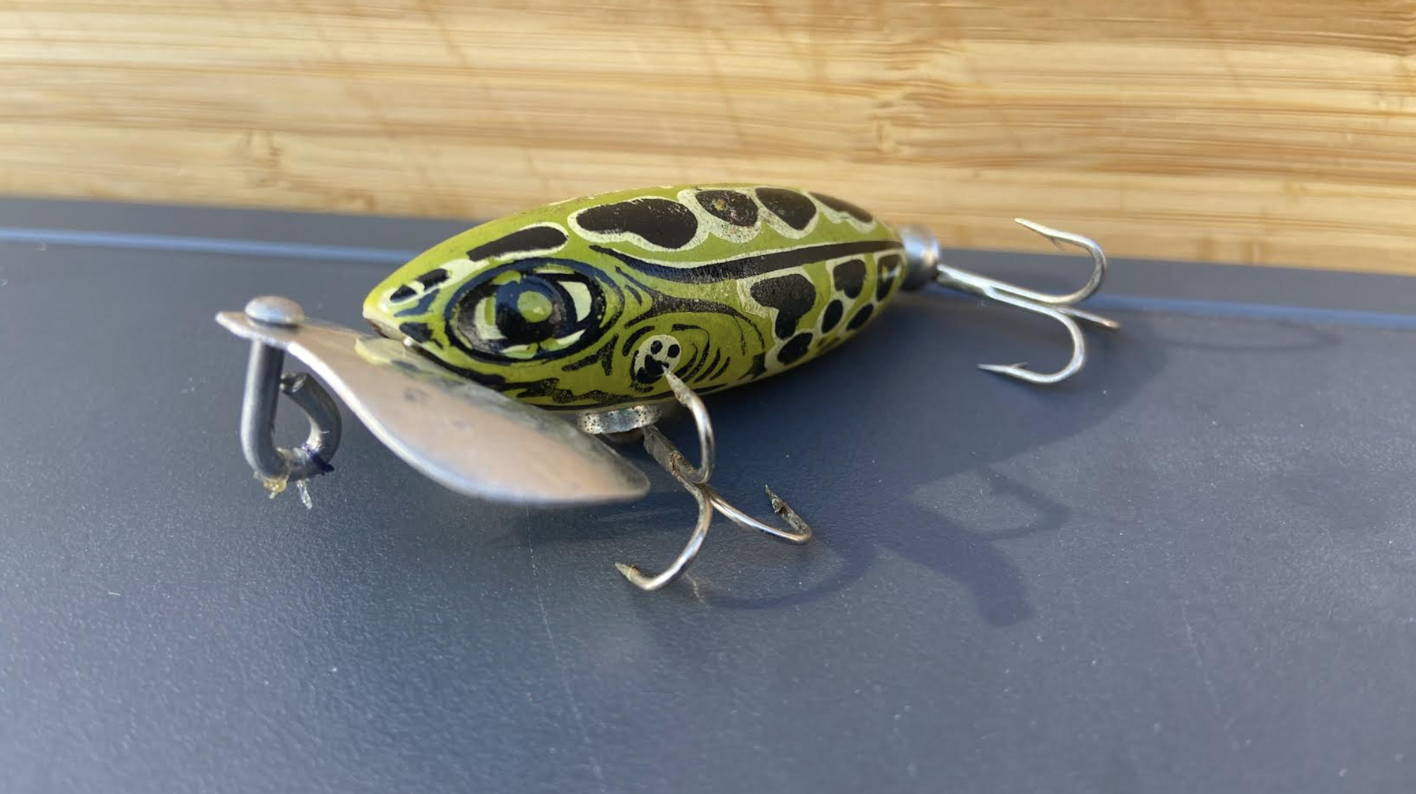 Vintage Wooden Jitter Bug Popper Fishing Lure Bait 