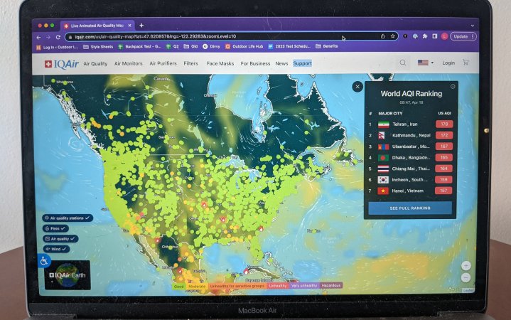  The IQAir air quality monitor is free.